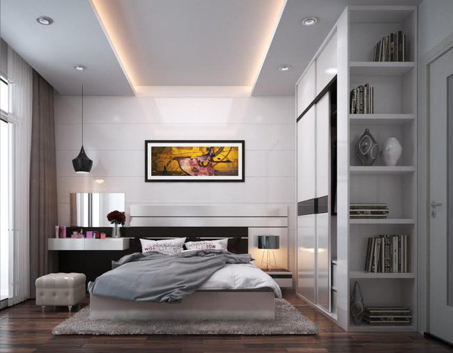 Bố trí phòng ngủ đẹp cho vợ chồng mới cưới.